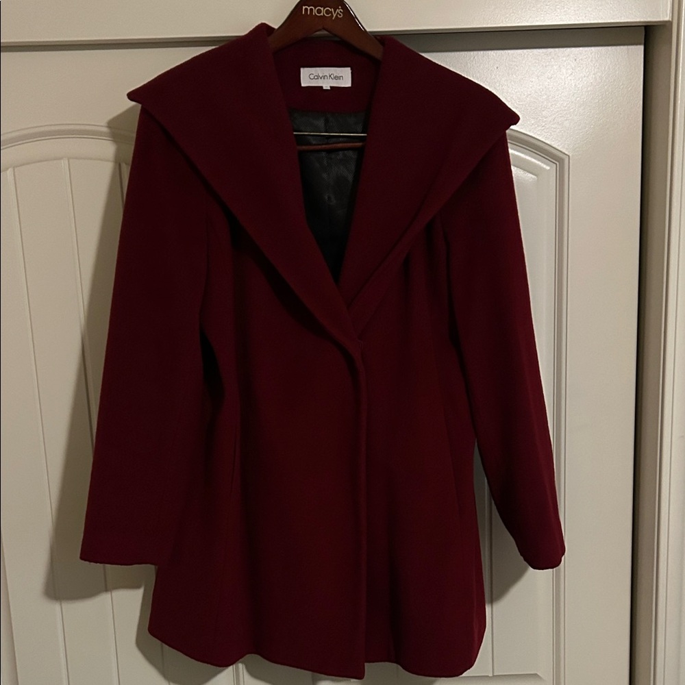 Calvin Klein Women's Burgundy Pea Coat